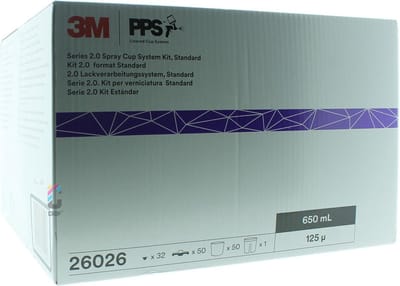 3M 26026 PPS 2.0 Kit Standaard 650ml - 125mu - 50 binnenbekers + deksels