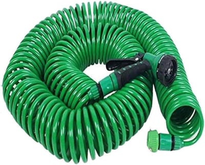 Tuinslang Uitschuifbaar - Telescopische Spiraalslang - Tuin Watering - Bespaart Opslagruimte - 15 Meter - Groen