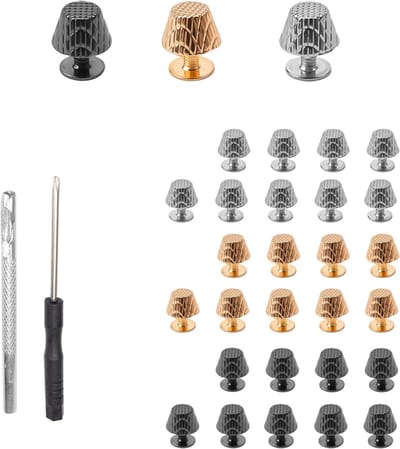 30-delige set verzinkte pocket legs | 10 mm platte kop klinknagels | 3 kleuren voor leren tassen en goederen | inclusief leren perforator en schroevendraaier