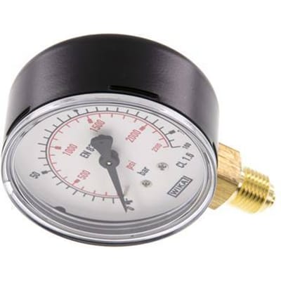 0..160 Bar Manometer Onderaansluiting Staal/Messing 63 mm Klasse 1.6