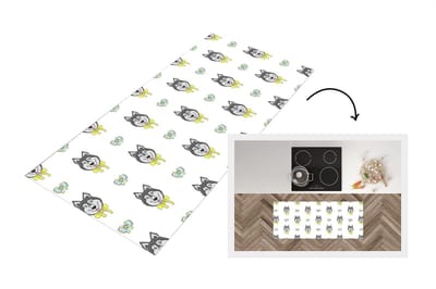 Keukenloper - Loper keuken - Husky - Hond - Winter - Design - 120x50 cm - Keukenloper vinyl