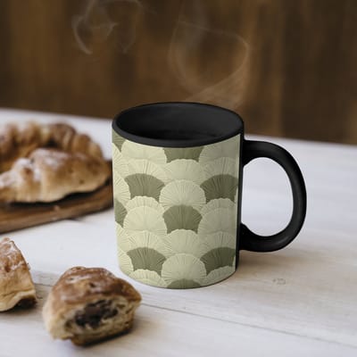 Magische Mok - Foto op Warmte Mokken - Koffiemok - Bladeren - Structuur - Groen - Magic Mok - Beker - 350 ML - Theemok