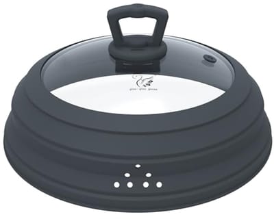 Geventileerde Magnetron Splatter Cover voor Voedsel - Opvouwbare Siliconen Deksel voor Borden en Schaaltjes (10.5 inch)