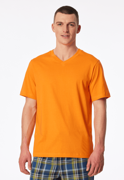 Shirt met korte mouwen en v-hals, oranje - Mix+ Relax 48