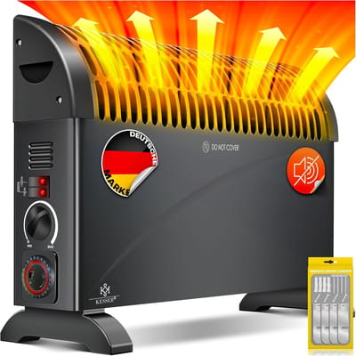 Convector Verwarming - Elektrische Kachel - Ruimte Verwarmen - 24 Uurs Timer - 2000 Watt - Zwart