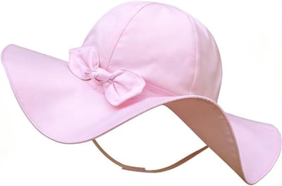 Zomerhoed Babymeisjes - Strandmuts Baby - Bescherming tegen zon - Verstelbare kinriem - Brede rand - Zomerse kleuren