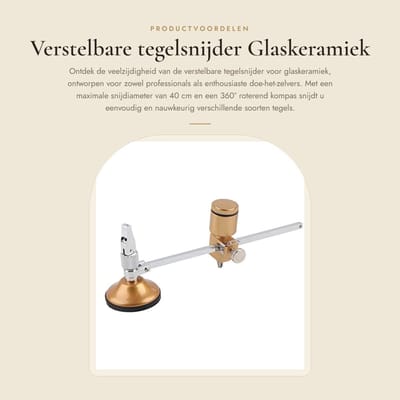 Dailygoods- Tegelsnijder 600 mm - Verstelbaar - Snijdiameter 40 cm - Robuust - Duurzaam - Gemakkelijk te gebruiken - Glasnijder