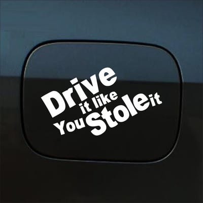 Bumpersticker - Drive It Like You Stole It - 10 X 18 - Wit