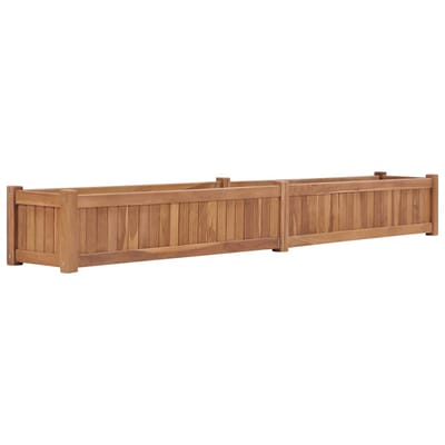vidaXL - Plantenbak - verhoogd - 200x30x25 - cm - massief - teakhout