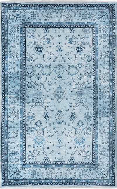 Kelim Vintage Vloerkleed - Jeans Blauw - 80 x 215 cm - Premium Laagpolig Woonkamer Tapijt - Boho Stijl - Anti-Slip, Machinewasbaar & Super Zacht