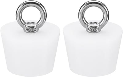 Set van 2 Witte Conische Siliconen Rubber Stoppen 0-43mm voor Proefbuizen, Gootstenen en Badkuipen