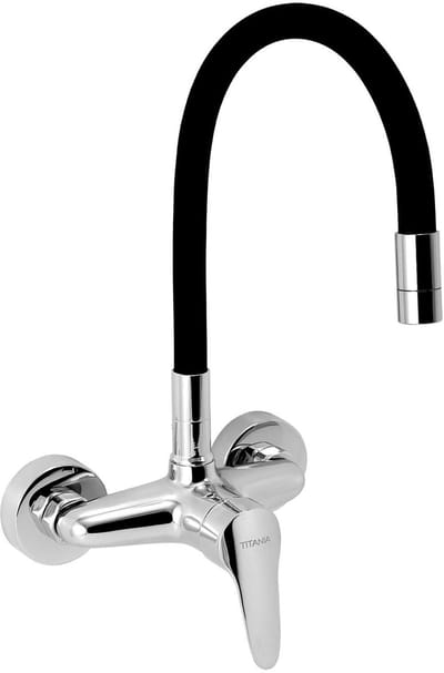 Novaservis Titania Iris New - Keukenkraan met flexibele arm, zwart/chroom 94480,0C