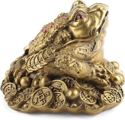 Feng Shui Gelukspaddenstoel met 3 Poten voor Rijkdom en Voorspoed - Bureau Decoratie