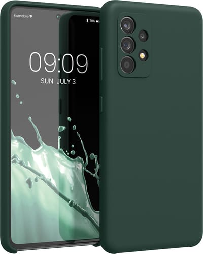 kwmobile telefoonhoesje geschikt voor Samsung Galaxy A52 / A52 5G / A52s 5G - Hoesje met siliconen coating - Smartphone case in mosgroen