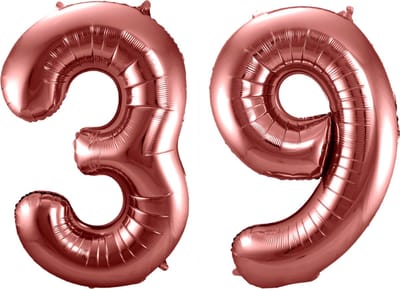 Folieballon 39 jaar brons 86cm