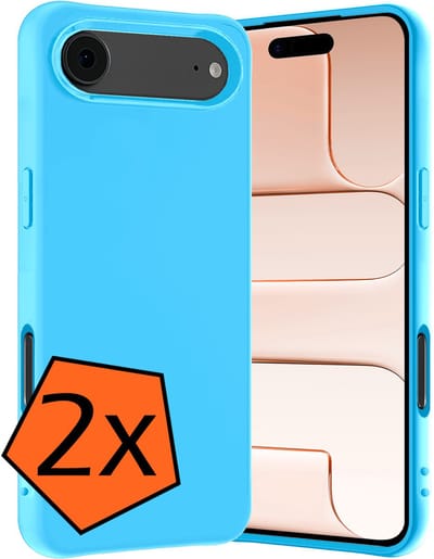 Hoes - 2 Stuks - Geschikt voor Apple iPhone Air - Sterk & Shockproof - Case Siliconen - Back Cover - Telefoon Hoes - Lichtblauw
