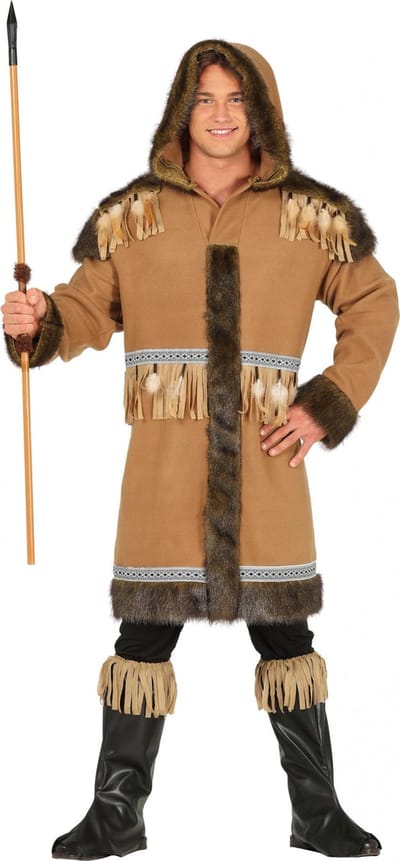Fiestas Guirca Verkleedpak Eskimo Heren Polyester Bruin Maat L