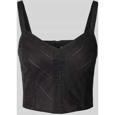 Korte top met afgeronde V-hals, model 'IRELLA'