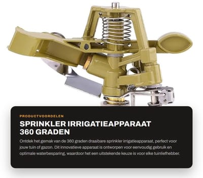 Dailygoods- Sproeier 360 Graden Draaibaar - Irrigatiesproeier - Zinklegering - Spuitdiameter 10-18 Meter - Waterbesparend - Eenvoudig te Installeren - Tuinsproeier