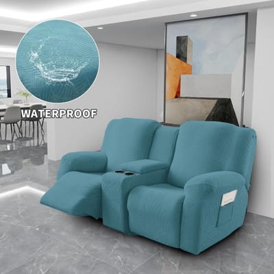 8 stuks/set waterdicht 2-zits relaxbankhoezen all-inclusive loveseat middenconsole bankhoezen 2Seat Recliner cover