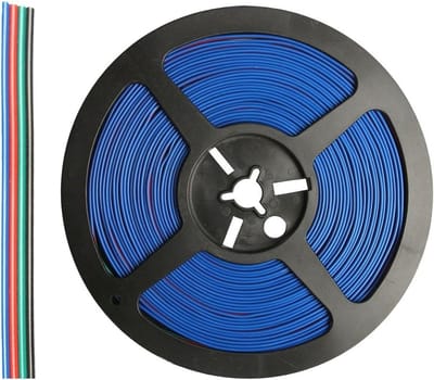 10 Meter 4-Pin Verlengkabel voor 3528 en 5050 RGB LED Stripverlichting - Flexibel, Duurzaam en Geschikt voor Binnen- en Buitentoepassingen
