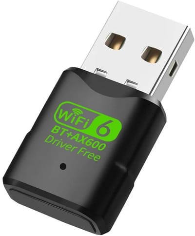 DrPhone NetBridge WiFi 6 USB Adapter met Bluetooth 5.4 - AX600 Dual-Band 2.4GHz/5GHz - Compatibel met Windows 7/10/11 - Zwart