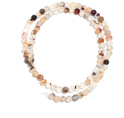 Dailygoods- Agaatkralen 90 stuks - Ronde Kralen - Natuurlijke Kralen - Armbandkralen - Losse Kralen - Wit, 4 mm - Sieradenkralen