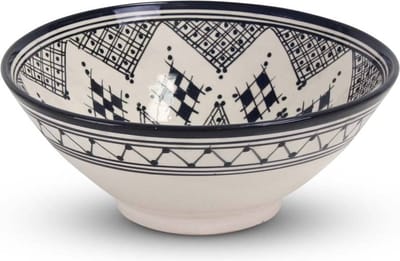 Safaary - Marokkaanse Kom Blauw-Wit Ø 24 x 10cm
