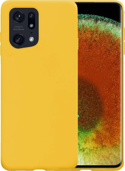 Hoesje - Geschikt voor OPPO Find X5 - Sterk & Shockproof - Hoes Cover - Siliconen Case - Telefoonhoesjes - Geel