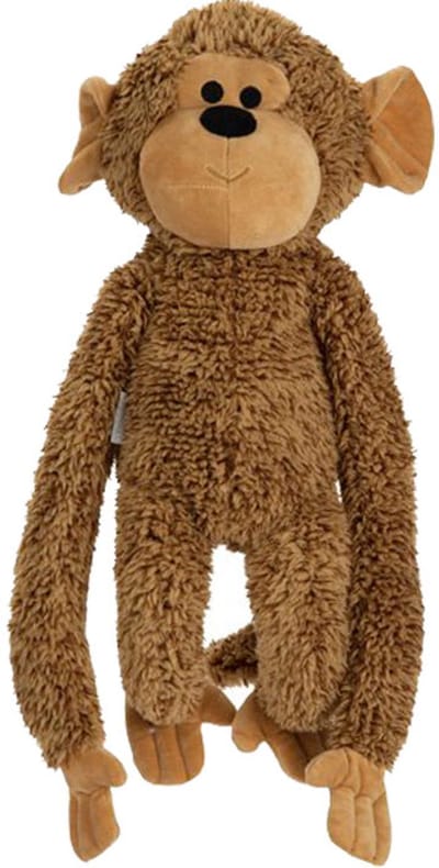 Beeztees XL-Honden knuffel Aap Vik - Honden speelgoed - Hondenspeeltjes - Extra groot - Zonder piep - Pluche - 80x30x20 cm