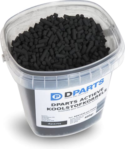 Dparts koolstofkorrels - 400 gram - geactiveerde koolstof - actieve kool korrels - filterkool voor navulling in aquarium en afzuigkap koolstoffilter