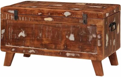 Opbergbox Hout - Decoratieve Kist - Woonkamer Organiseren - Massief Gerecycled Hout - 70 x 35 x 40 cm - Bruin