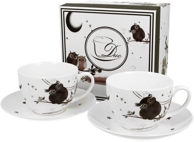 Charmante Uilen mokken set voor 2 personen 200 ml + geschenkverpakking - 925026 9393877