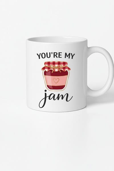 Koffiemok 'You're My Jam' - Zoet Liefdesbericht met Jampot Design