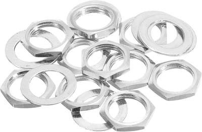 Solidchoice - Gitaar Moeren en Ringen 3/8" - Zilver voor Gitaar en Bas (Set van 5)