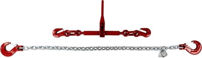 Spanband Ketting - Sjorren Systeem - Goederen Zekeren - Klasse 8 Kwaliteit - 8 mm 6 meter - Zilver Rood