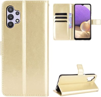 LuxeBass Hoesje geschikt voor Samsung Galaxy A13 4G - Boekhoesje - Goud - Portemonneehoesje gsm hoesje - telefoonhoes - telefoonhoesjes