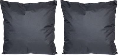 Set van 2x stuks bank/Sier kussens voor binnen en buiten in de kleur zwart 45 x 45 cm - Tuin/huis kussens