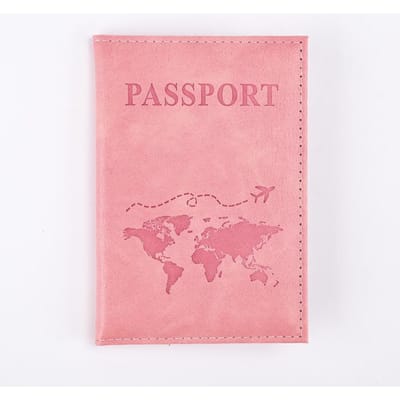 Porte-passeport en PU coloré, couvertures de passeport, couverture de protection de passeport de voyage, porte-carte d'identité, porte-carte de crédit, accessoires de voyage rose