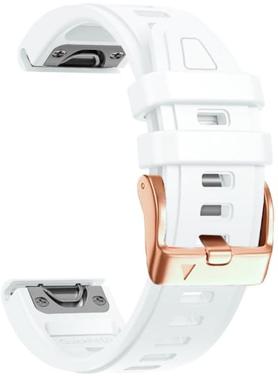 Siliconen bandje - geschikt voor Garmin Fenix 5S (Plus) / 6S / 7S / 8 (43 mm) / Approach S12 / S42 / S70 42 mm / Epix Pro (Gen 2) 42 mm / D2 Delta S / Mk3(i) 42 mm - wit