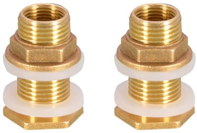 Dailygoody - Messing Watertankconnector - Duurzaam en Roestbestendig - 2 Stuks - 1/2 Inch Mannelijk en 3/8 Inch Vrouwelijk - Ideaal voor Watertoren -