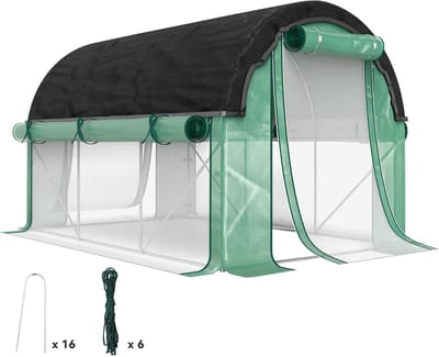 Outsunny-Kunststoff, Stahl-Grün-300L x 200B x 198H cm-Folientunnel