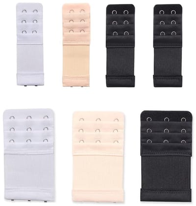 Dailygoods- Bh Verlenger 3 Haakjes - Elastisch - Katoen/Roestvrij Staal - Zacht/Aangenaam - Aanpasbaar - Afstand 1,9 cm - Beha Verlenger
