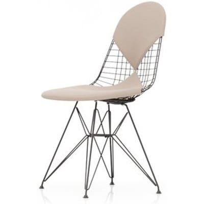 Vitra Wire Chair DKR-2 - zwart - Hopsak - nude/ivoor - Glijders voor harde vloer