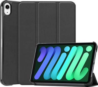 Hoesje Geschikt voor Apple iPad Mini 6 (2021) - 8.3 inch - 6e Generatie - Dun & Stevig - Trifold Bookcase - Hard Cover - Hardcover Book Case - Tablet Hoes - Zwart