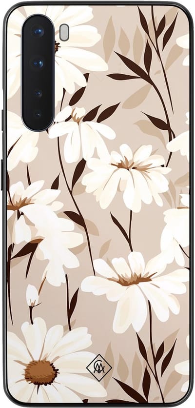 Casimoda® hoesje - Geschikt voor OnePlus Nord - In Bloom - TPU - Backcover - Bruin/beige - Planten