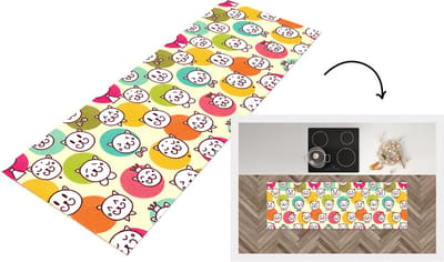 Keukenloper - Loper keuken - Meisjes - Kat - Kroon - Patronen - 150x50 cm - Keukenloper vinyl