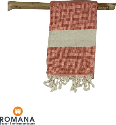 Romana Products - Diamond - Hamamdoek - Baddoek - Strandlaken - Saunalaken - 100cm x 180cm - Oranje