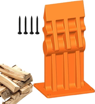 Handmatige Houtsplijter - Aanmaakhout Splijter - Brandhout Maken - Robuuste Gietijzeren Constructie - 20 cm Zaagdiameter - Oranje