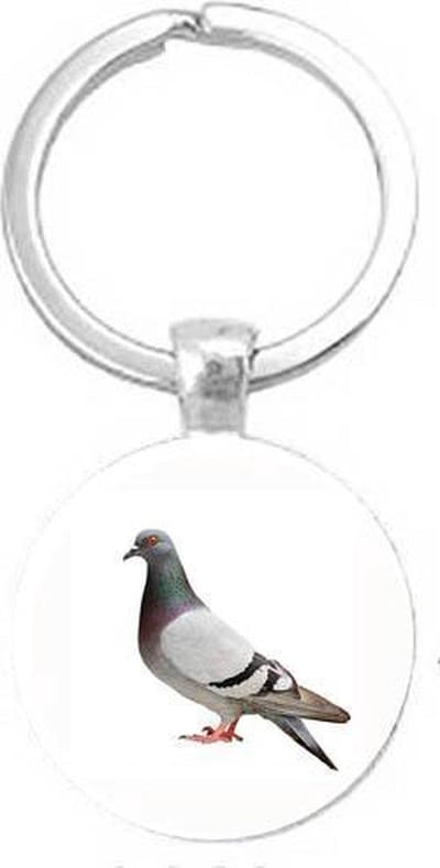 Akyol - Duif Sleutelhanger - Vogels - Vogelliefhebber - Leuke kado voor je vriend om te geven - 2,5 x 2,5 CM